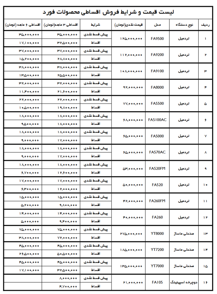 خرید اقساطی لوازم ورزشی